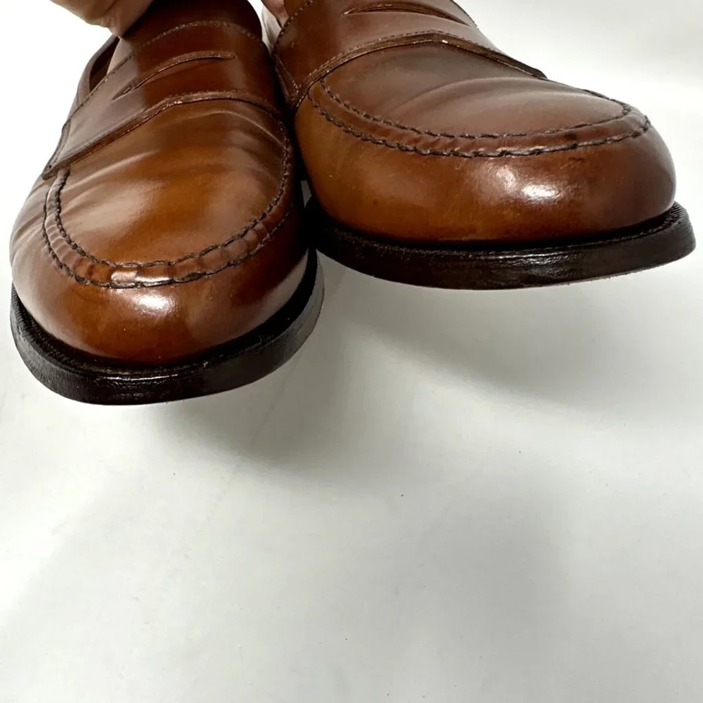 Crockett & Jones GENUINE CORDOVAN penny loafers shoes Size 9 E leather shoe Tree - Picture 9 of 15